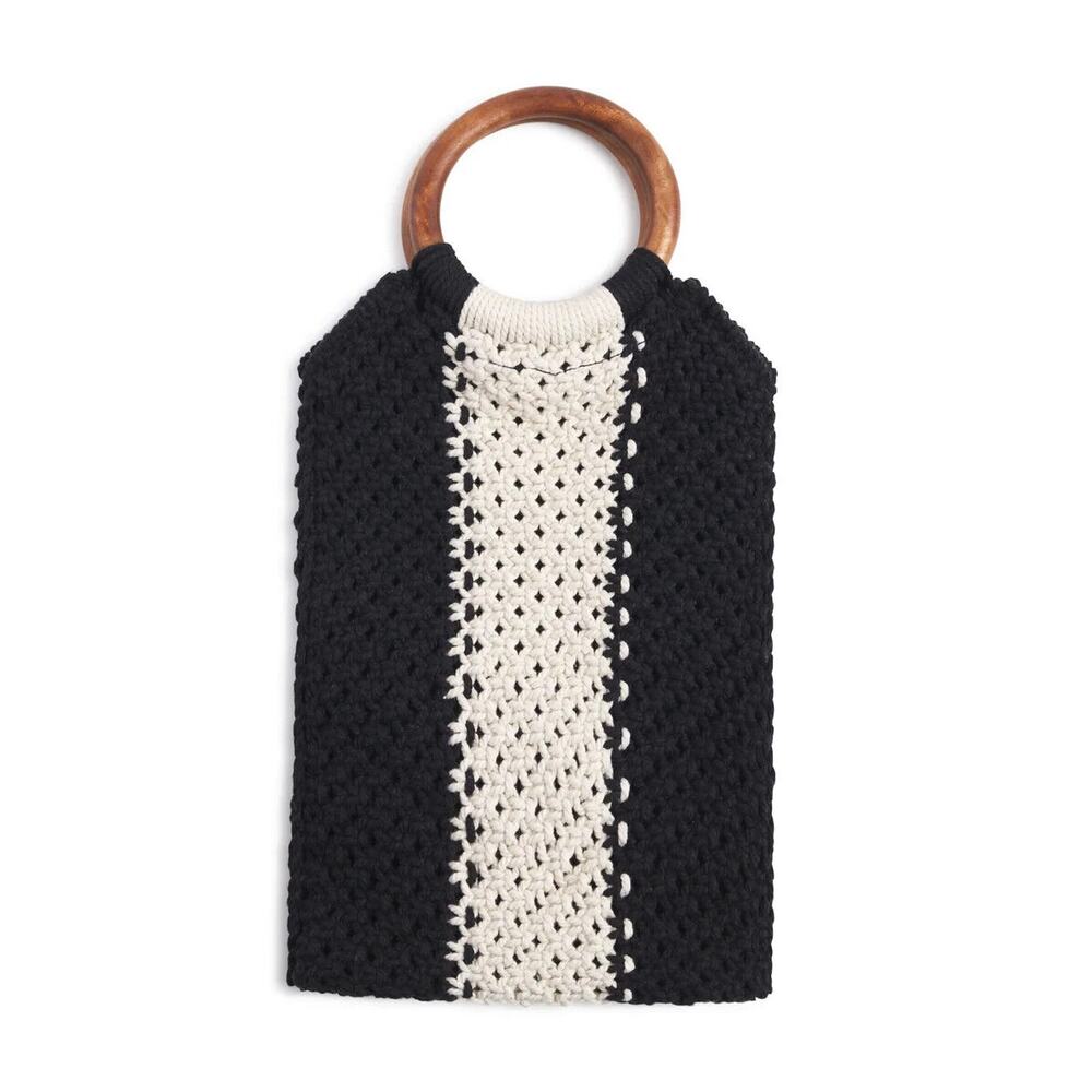 LAUDE THE LABEL Gabby Mini Macrame Bag Black Curateur Summer 2023 Rachel Zoe